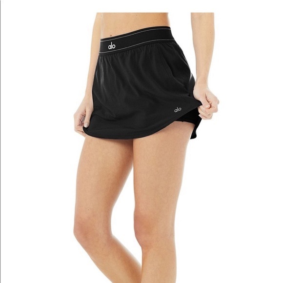 Alo Black Athletic Skort with Logo - Picture 2 of 4
